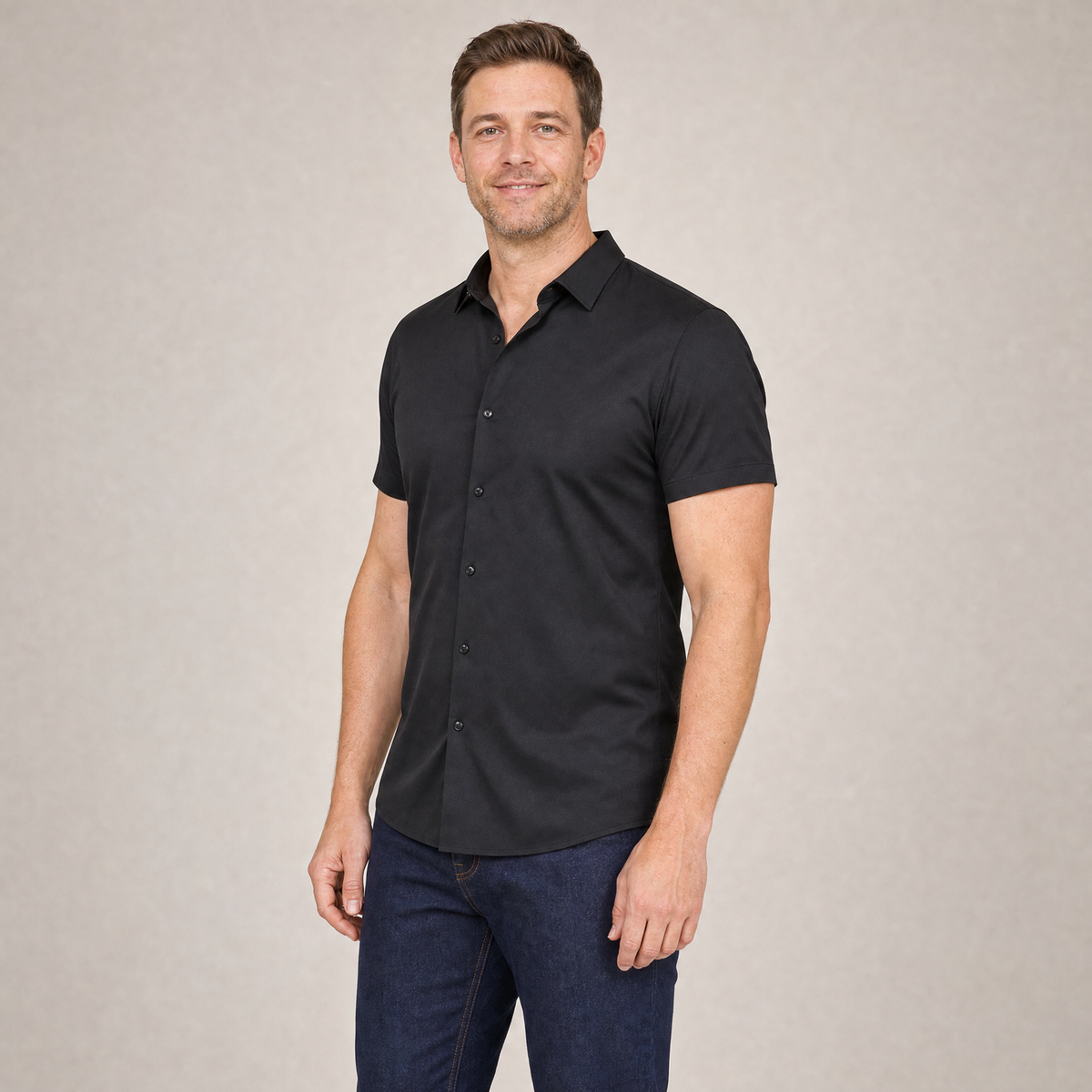 Short Sleeve Stretch Dress Shirt