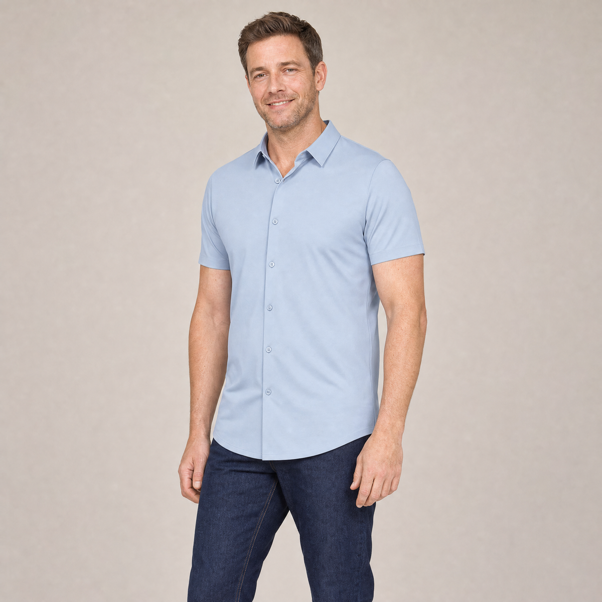 Short Sleeve Stretch Dress Shirt
