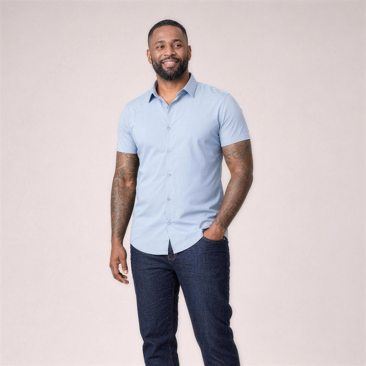 Short Sleeve Stretch Dress Shirt