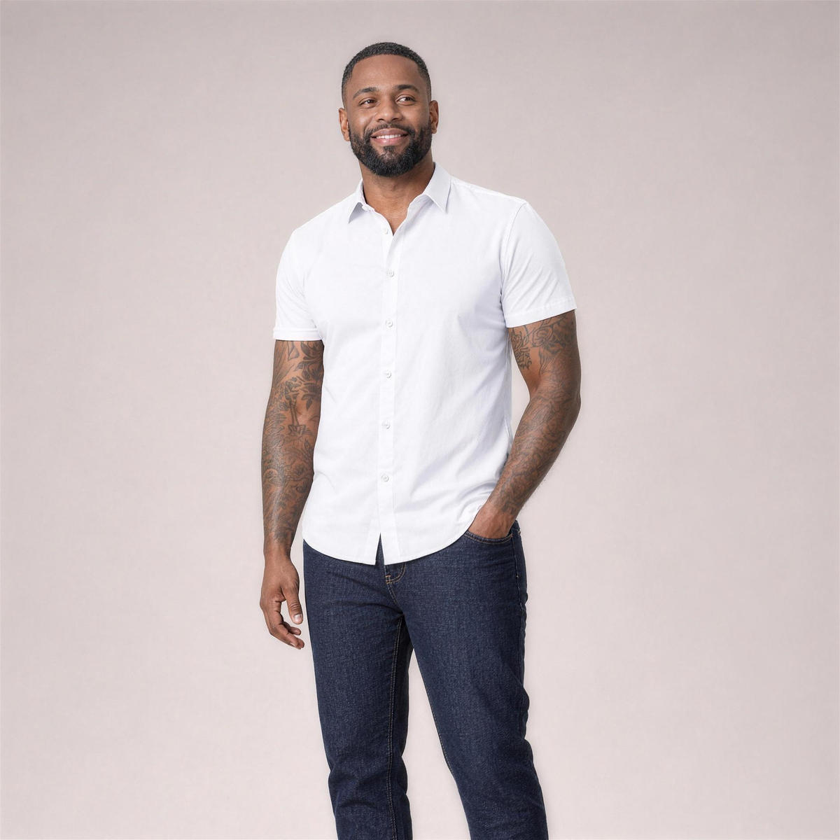 Short Sleeve Stretch Dress Shirt
